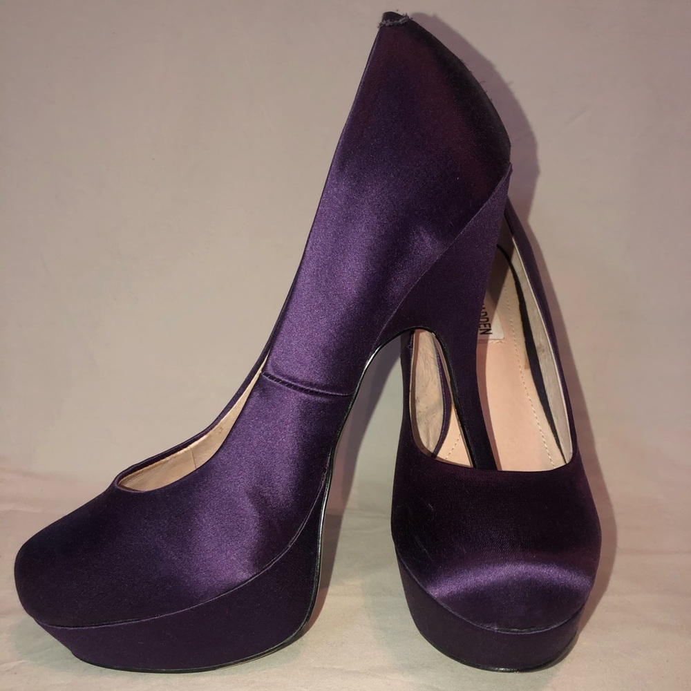 Purple Satin Heels